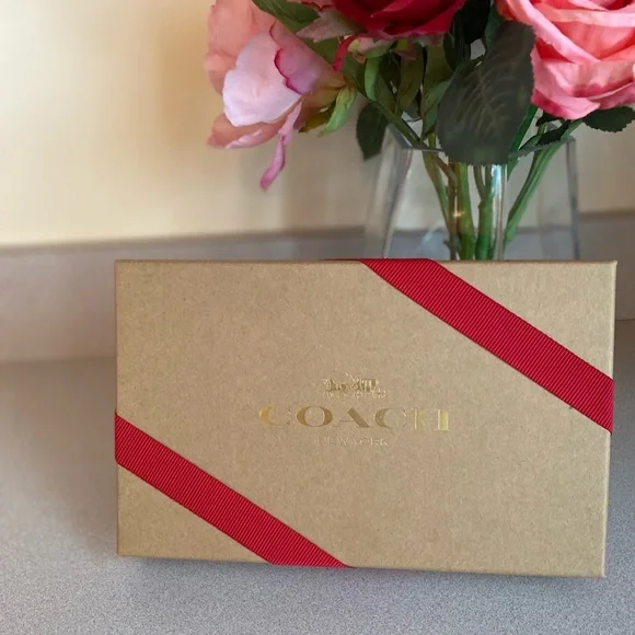 Coach Black Cherry Glitter Boxed Corner Zip Wristlet with Charms. 3 piec… - Picture 3 of 9